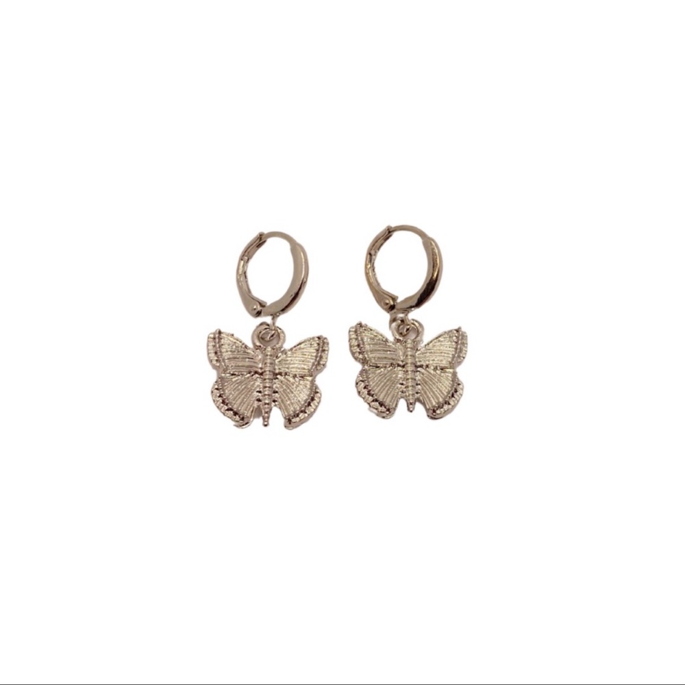Silver butterfly earrings